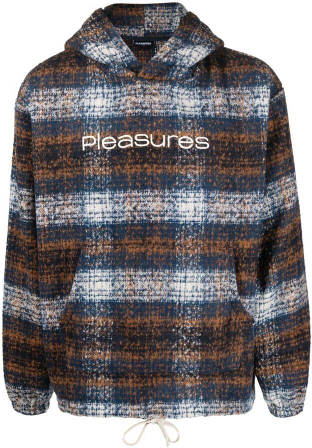 Pleasures Geruite hoodie Zwart