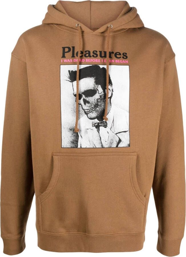 Pleasures Hoodie met trekkoord Bruin