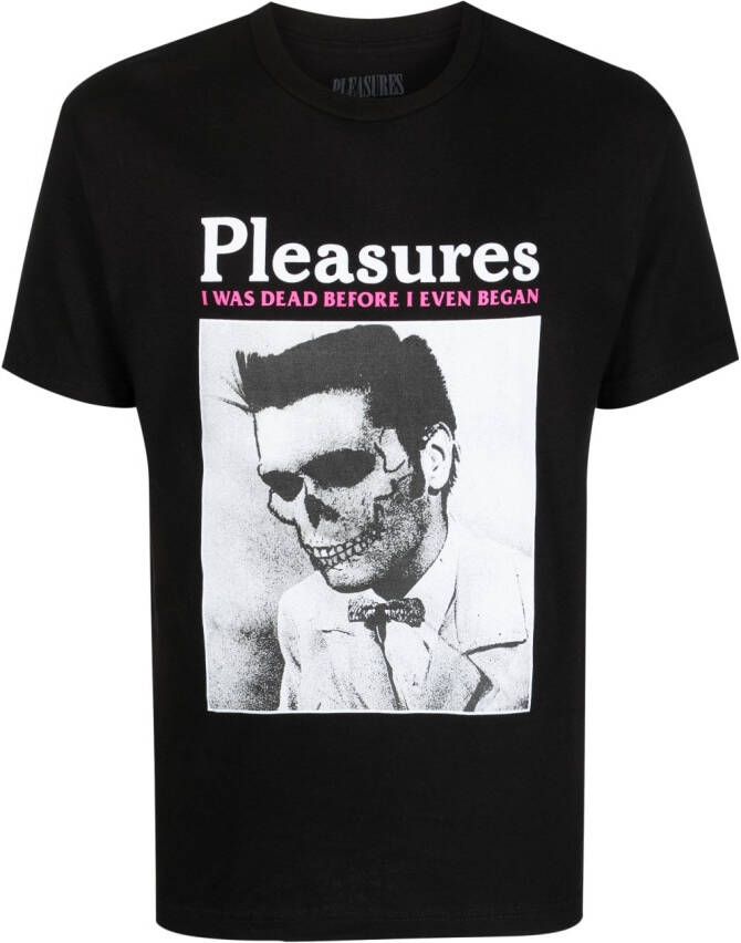 Pleasures T-shirt met print Zwart