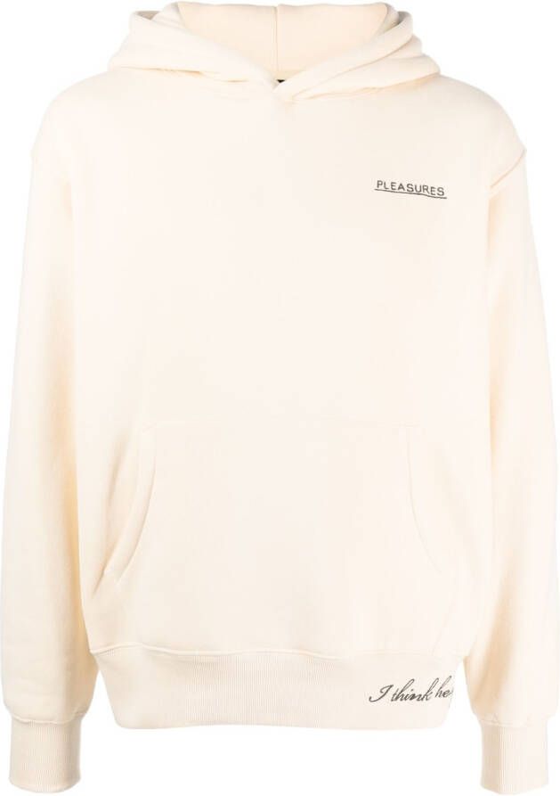 Pleasures Hoodie met print Beige