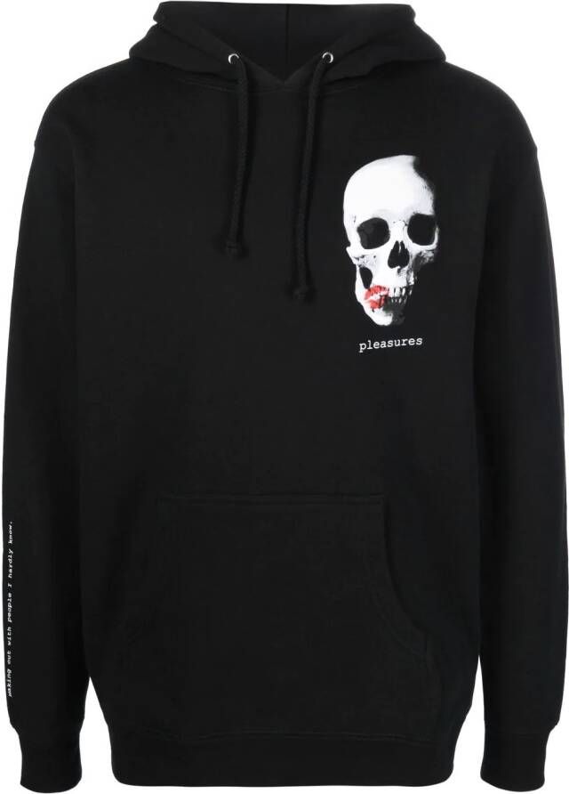 Pleasures Hoodie met doodskopprint Zwart