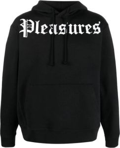 Pleasures Hoodie met logoprint Zwart