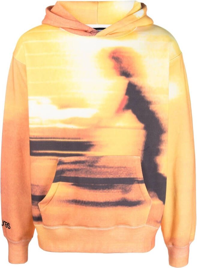 Pleasures Hoodie met print Oranje