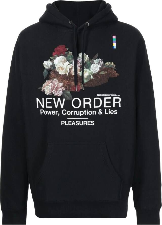 Pleasures Hoodie met print Zwart