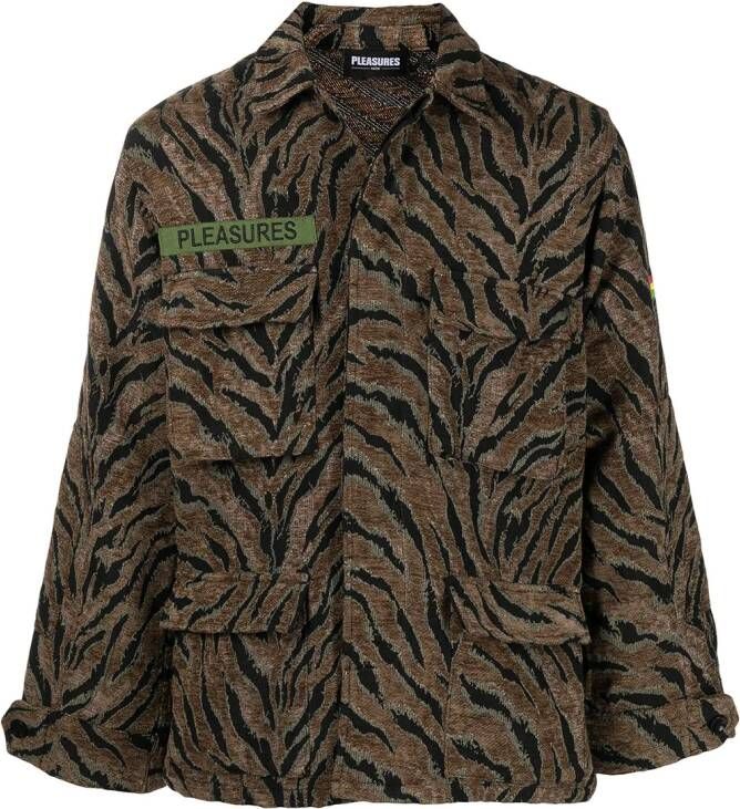 Pleasures Jack met camouflageprint Bruin