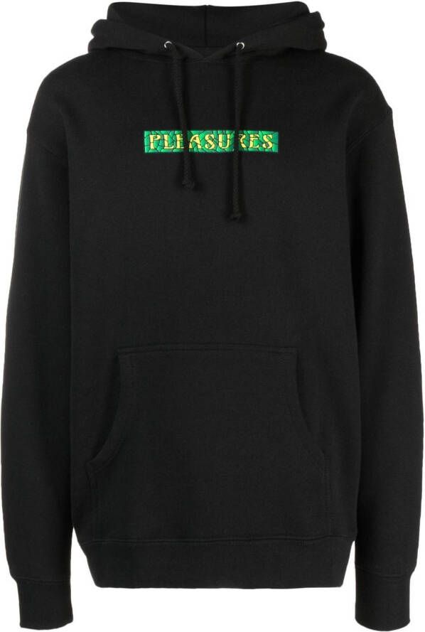 Pleasures Hoodie met logoprint Zwart