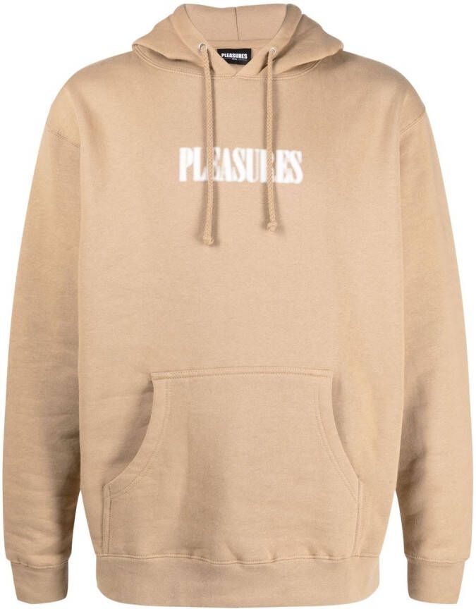 Pleasures Hoodie met logoprint Beige