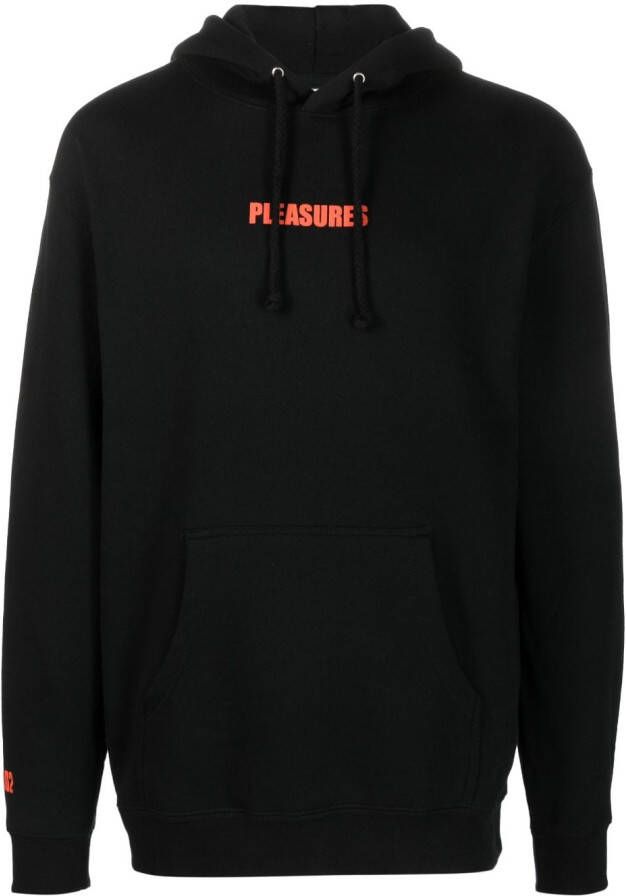 Pleasures Hoodie met logoprint Zwart