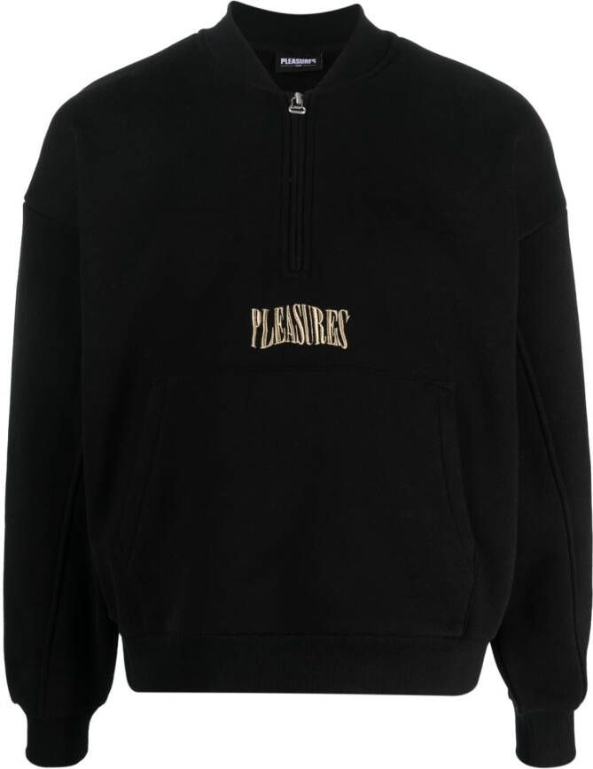 Pleasures Sweater met logoprint Zwart