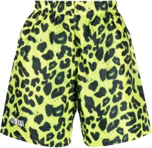 Pleasures Shorts met luipaardprint Zwart