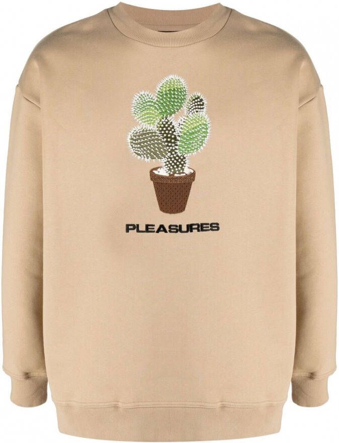 Pleasures Sweater met borduurwerk Beige