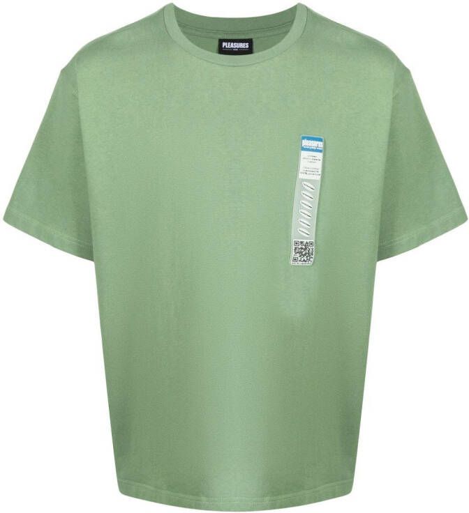 Pleasures T-shirt met logo Groen