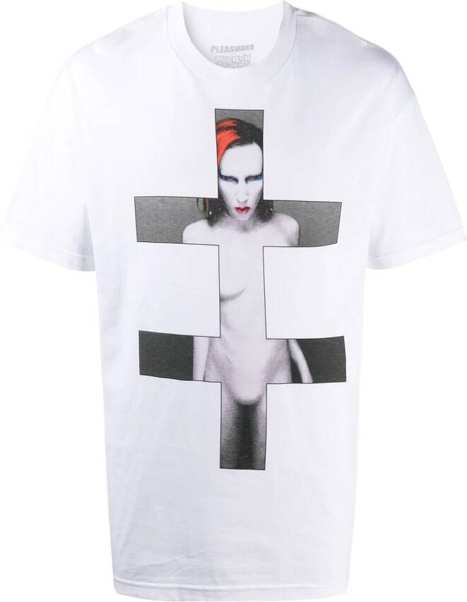 Pleasures T-shirt met print Wit