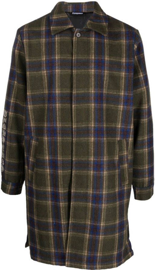 Pleasures Jas met tartan ruit Groen