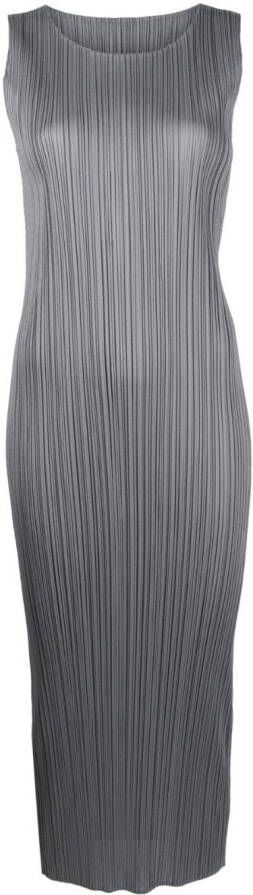 Pleats Please Issey Miyake Geplooide midi-jurk Grijs