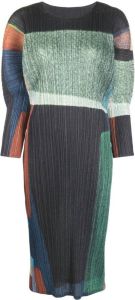 Pleats Please Issey Miyake Jurk met colourblocking Blauw