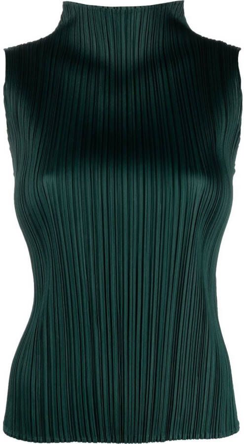 Pleats Please Issey Miyake Geplooide blouse Groen