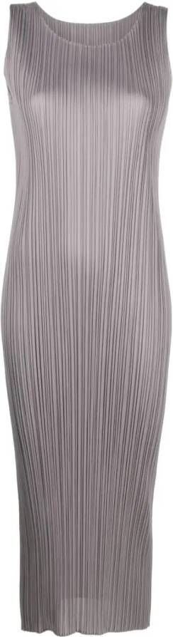 Pleats Please Issey Miyake Geplooide midi-jurk Grijs