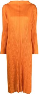 Pleats Please Issey Miyake Geplooide jurk Oranje