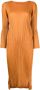 Pleats Please Issey Miyake Geplooide jurk Oranje - Thumbnail 1