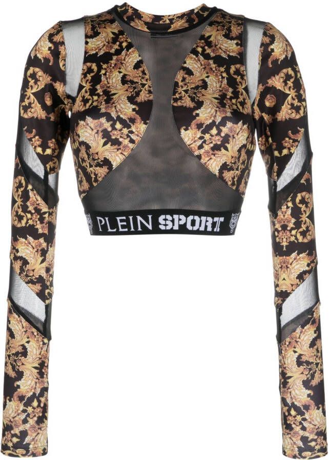 Plein Sport Top met barokprint Zwart