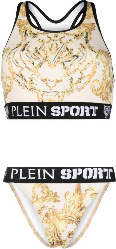 Plein Sport Bikini met barokprint Beige