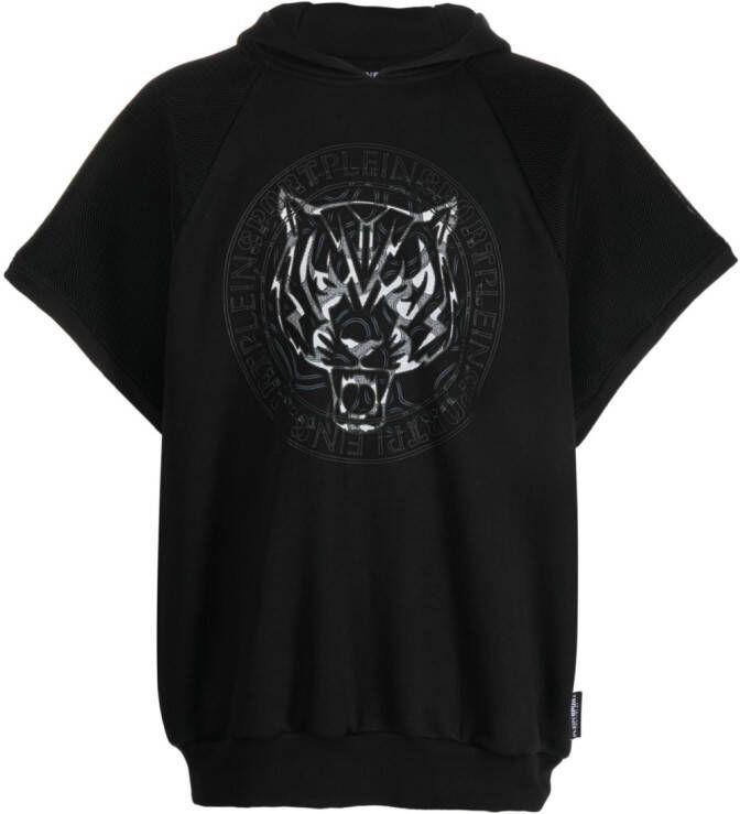 Plein Sport Hoodie met print Zwart