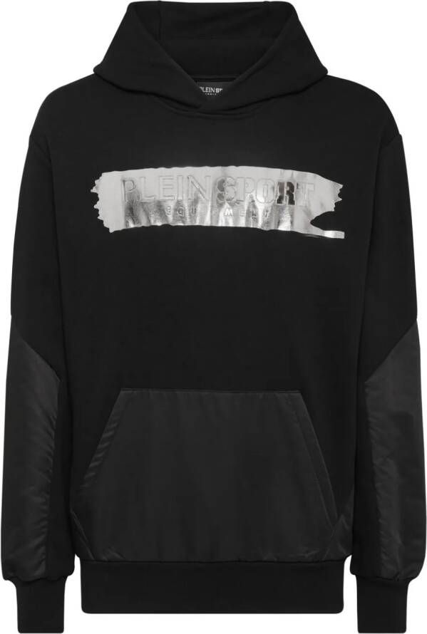 Plein Sport Hoodie met logo-reliëf Zwart