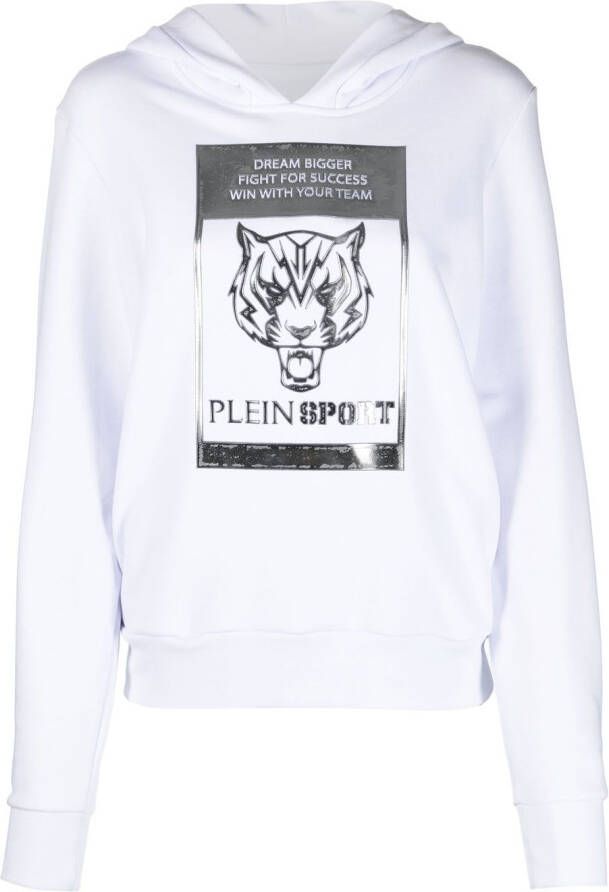 Plein Sport Hoodie met logoprint Wit