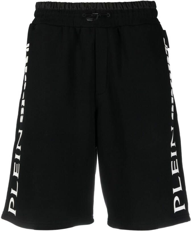 Plein Sport Trainingsshorts met logoprint Zwart