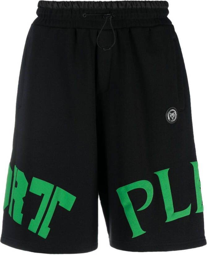 Plein Sport Trainingsshorts met logoprint Zwart