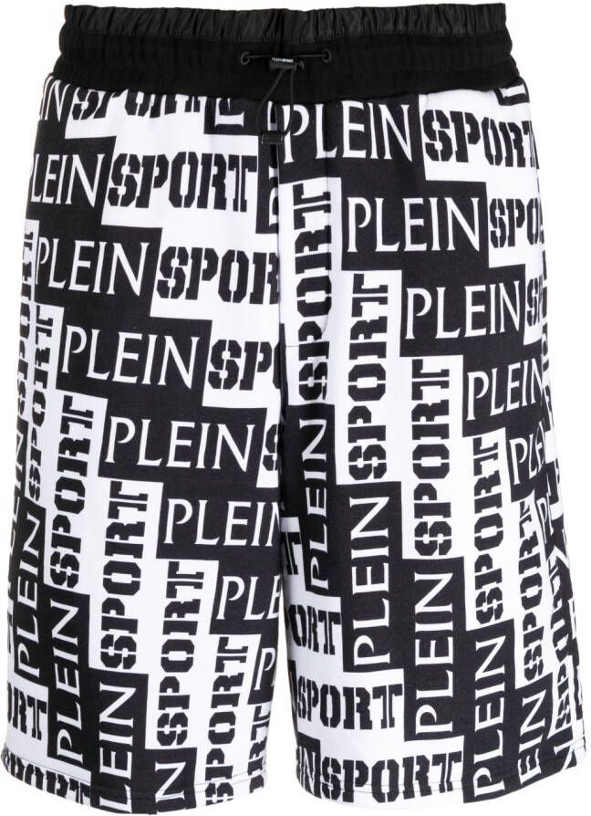 Plein Sport Trainingsshorts met logoprint Zwart