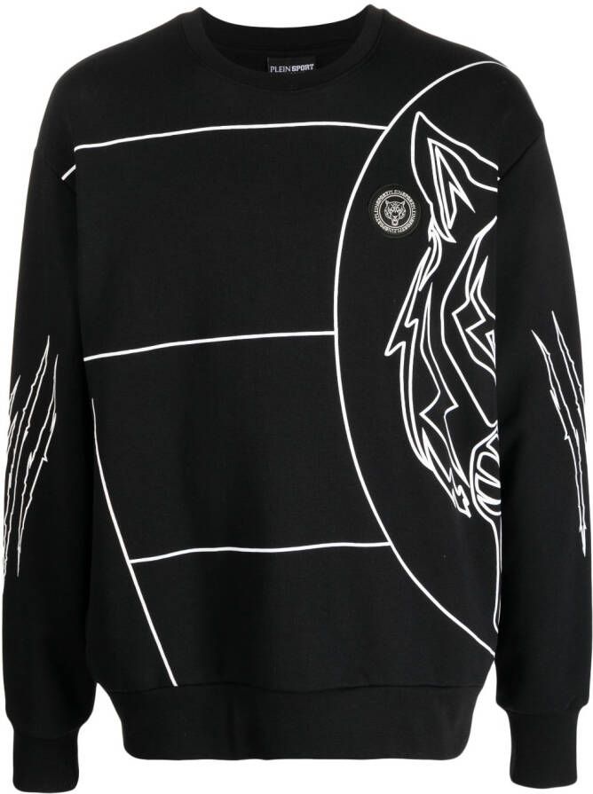Plein Sport Sweater met tijgerprint Zwart