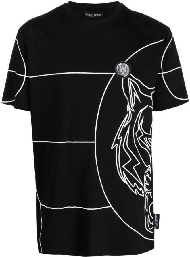 Plein Sport T-shirt met tijgerprint Zwart