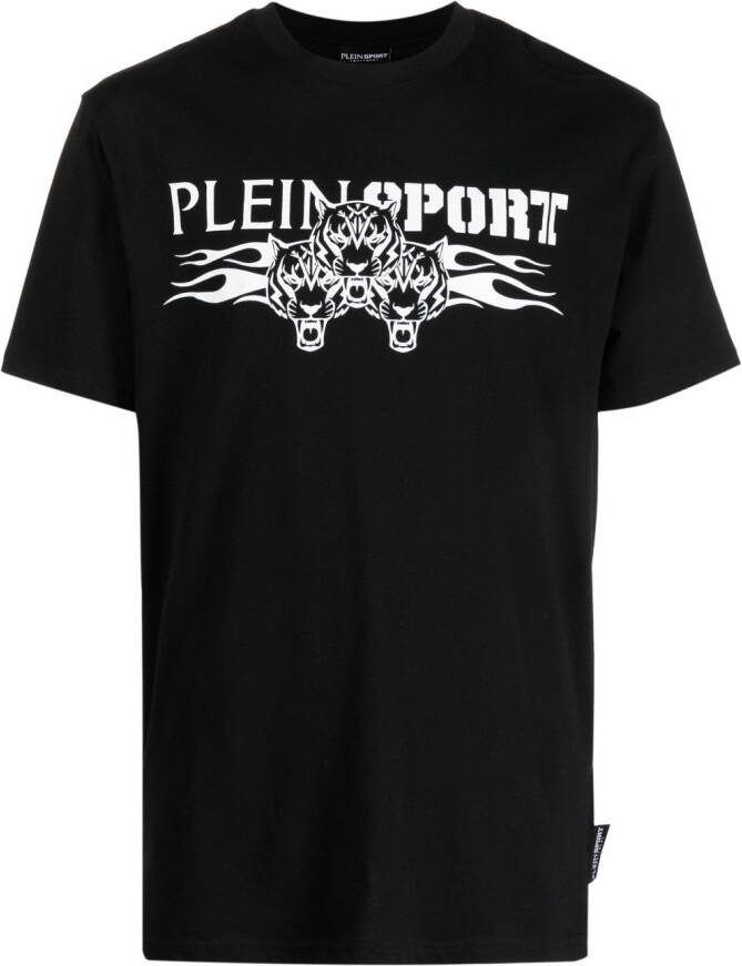 Plein Sport T-shirt met tijgerprint Zwart