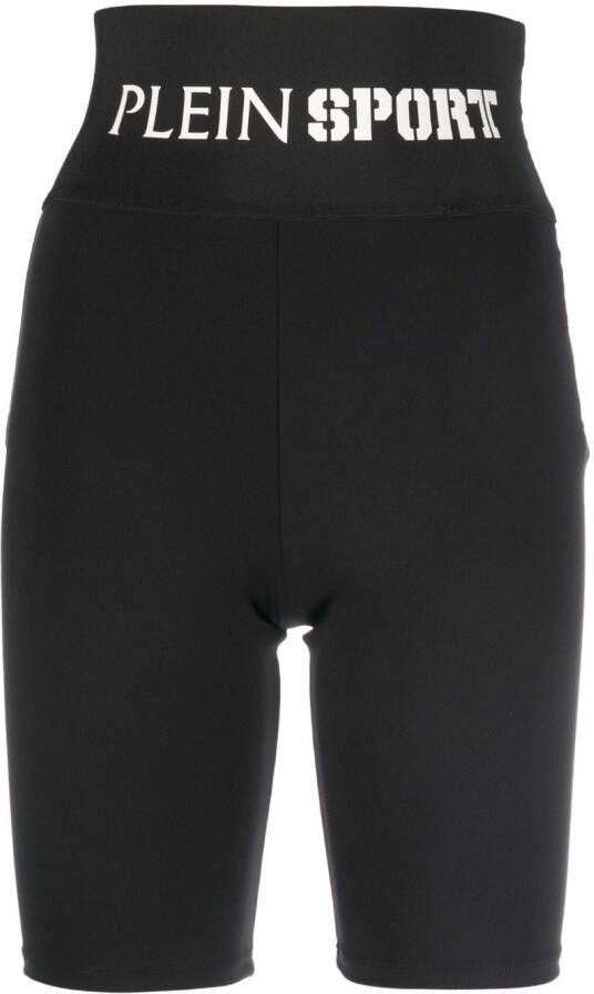Plein Sport Shorts met logoband Zwart