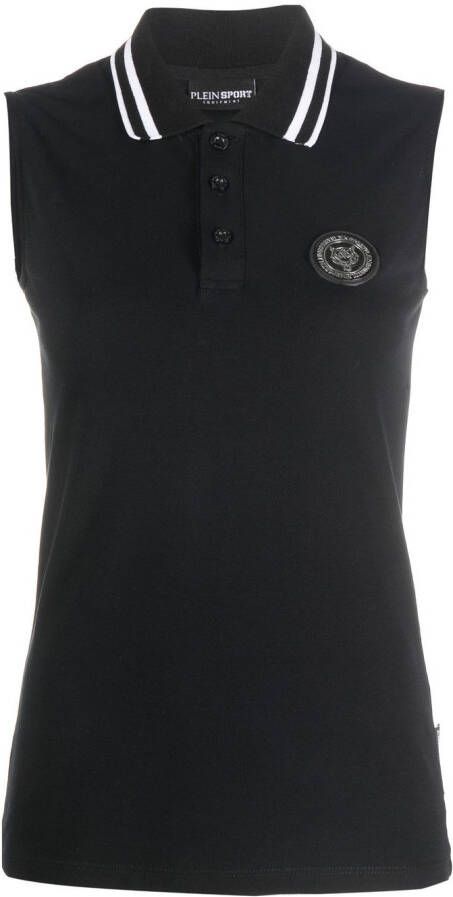 Plein Sport Poloshirt met logopatch Zwart
