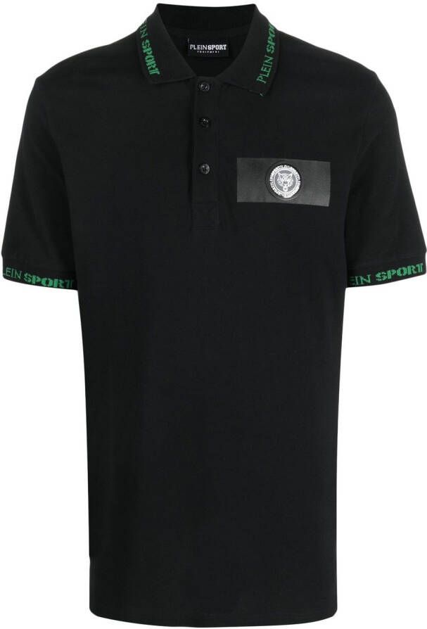 Plein Sport Poloshirt met logopatch Zwart
