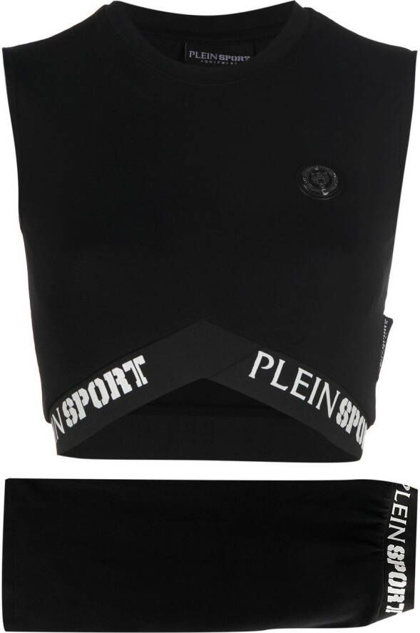 Plein Sport Shorts met logoprint Zwart