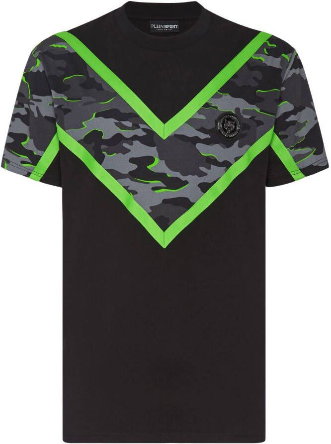 Plein Sport T-shirt met camouflageprint Zwart