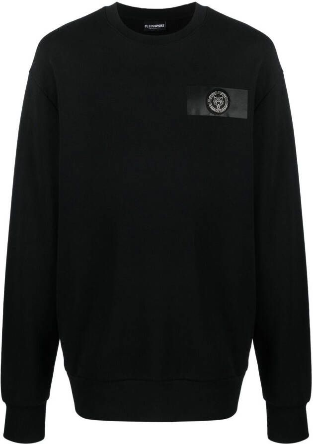 Plein Sport Sweater met logopatch Zwart