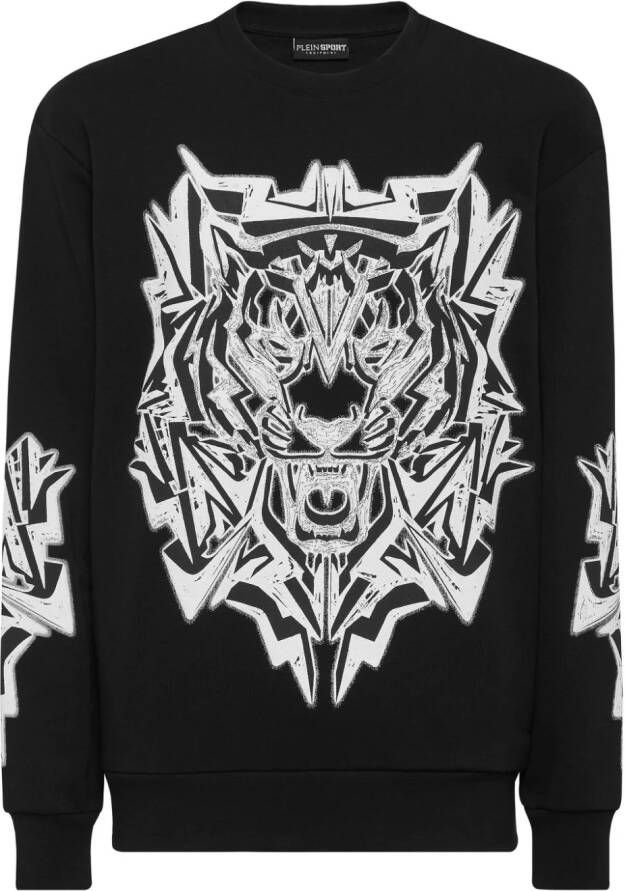 Plein Sport Sweater met logopatch Zwart