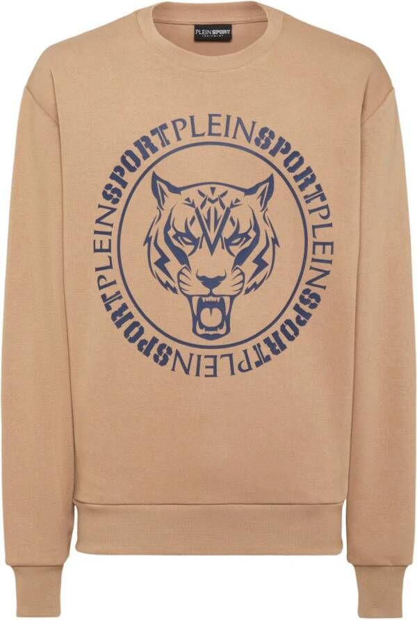 Plein Sport Sweater met logoprint Bruin