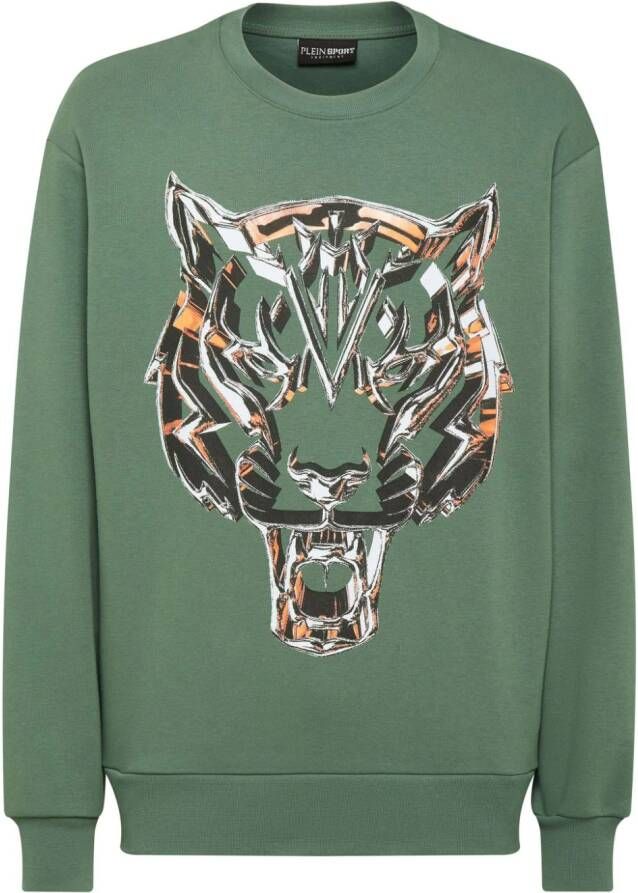 Plein Sport Sweater met tijgerprint Groen