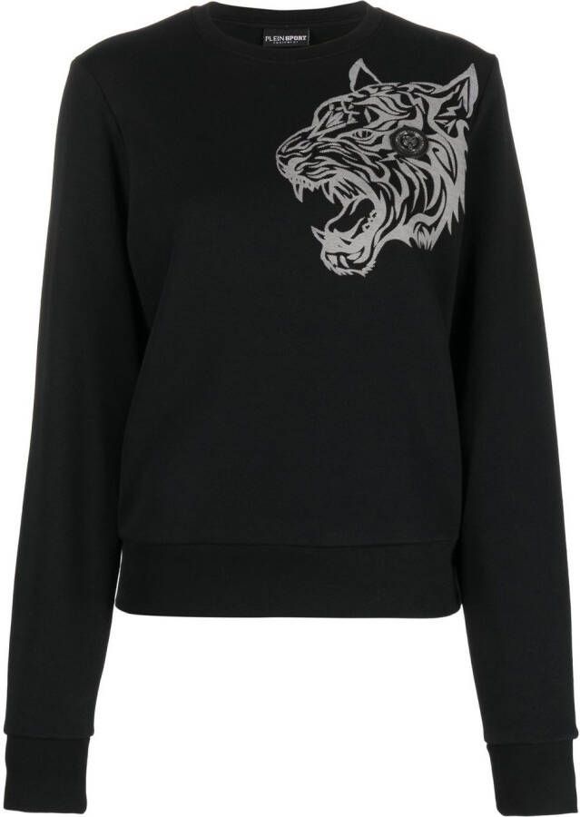Plein Sport Sweater met tijgerprint Zwart