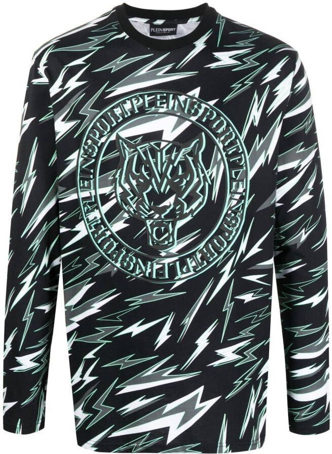 Plein Sport T-shirt met bliksemprint Zwart