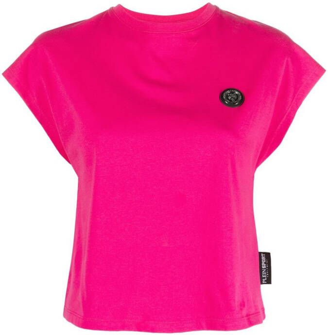 Plein Sport T-shirt met logopatch Roze