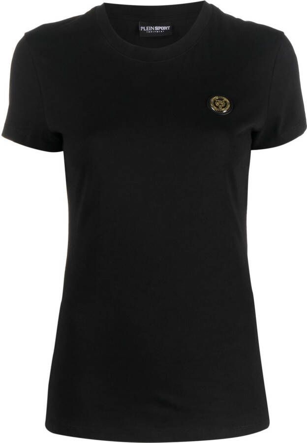 Plein Sport T-shirt met logopatch Zwart