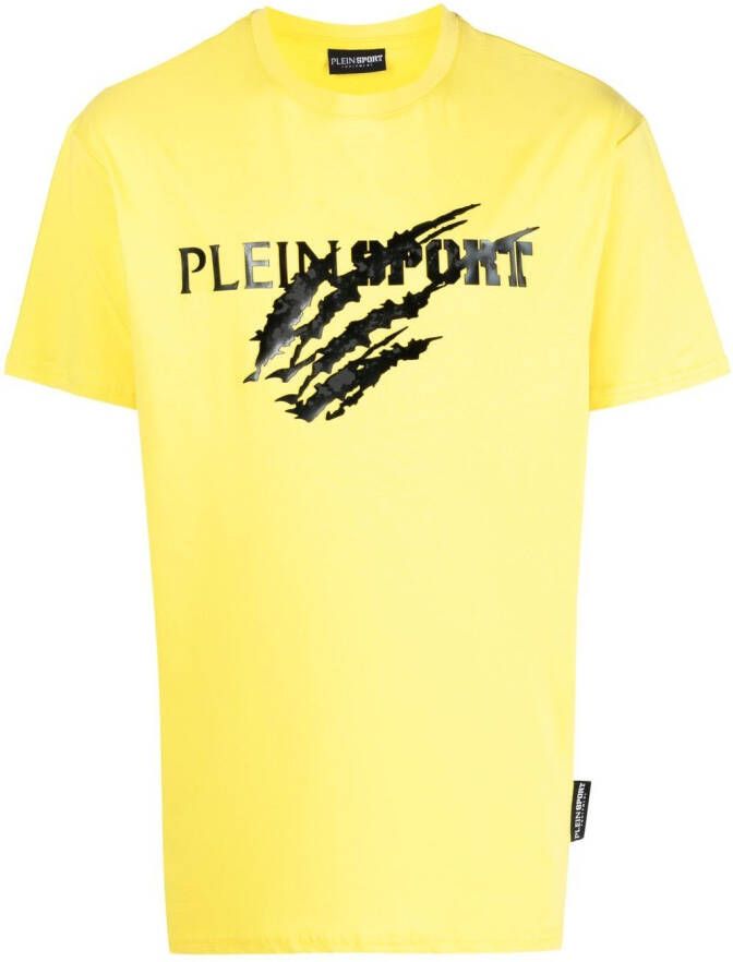 Plein Sport T-shirt met logoprint Geel