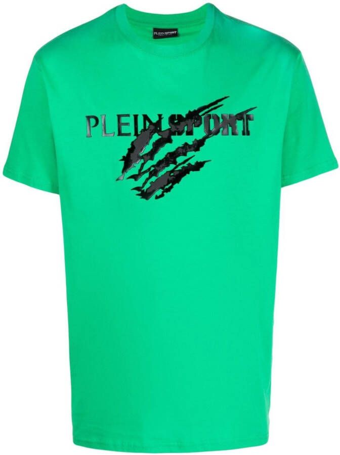 Plein Sport T-shirt met logoprint Groen